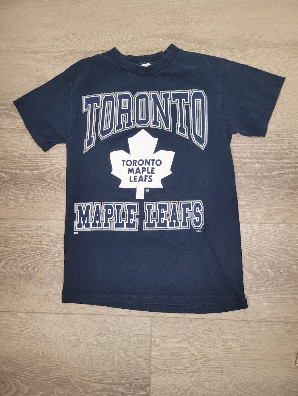 NHL Toronto Maple Leafs Navy Blue Graphic Tee T-shirt Top Size: Small